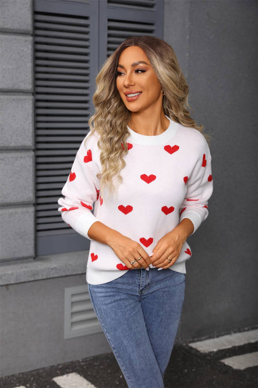 Patchwork Valentine'S Day Heart-Shaped Sweater