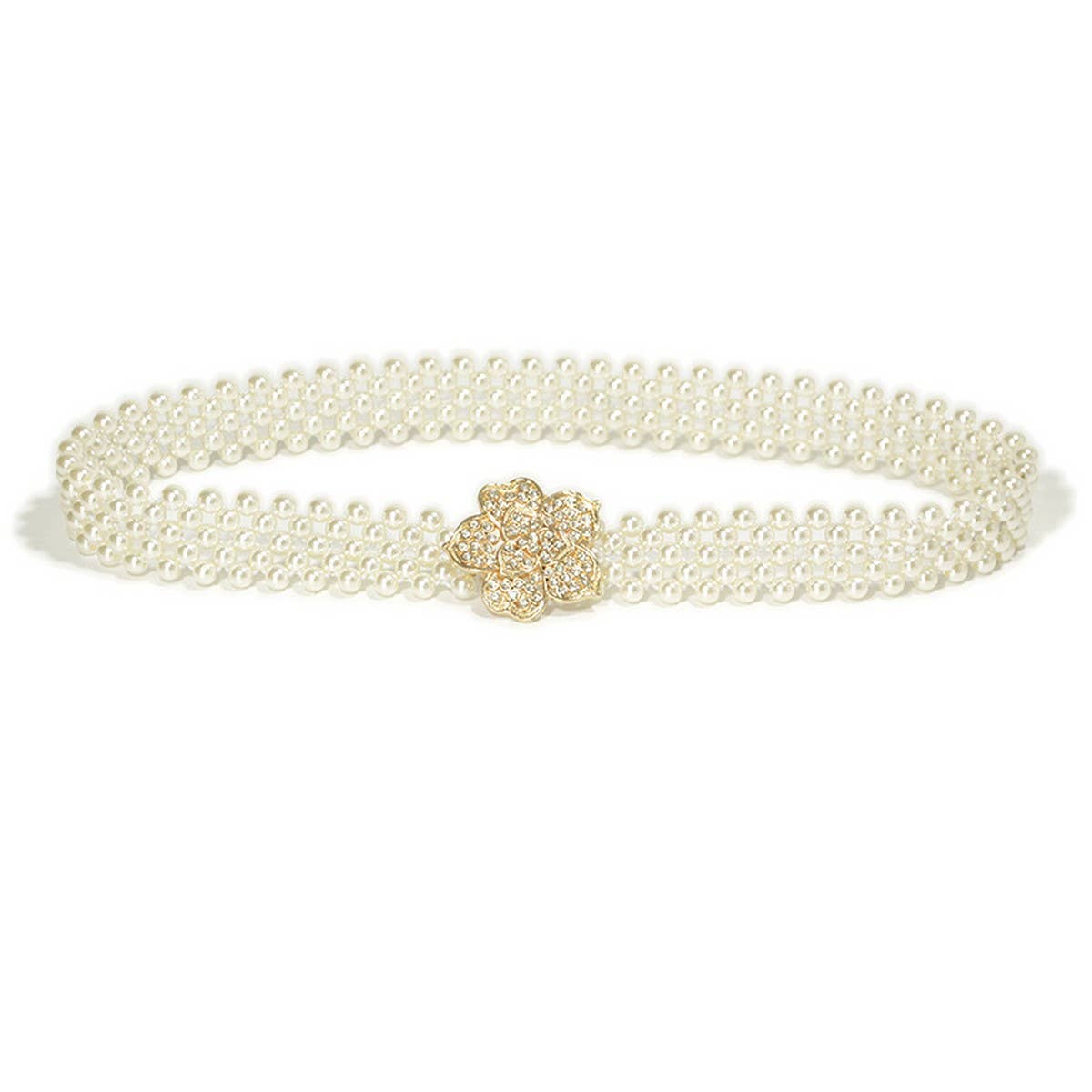 CASUAL WOMEN'S STRETCH COTTON PEARL WAIST CHAIN_CWABE0512