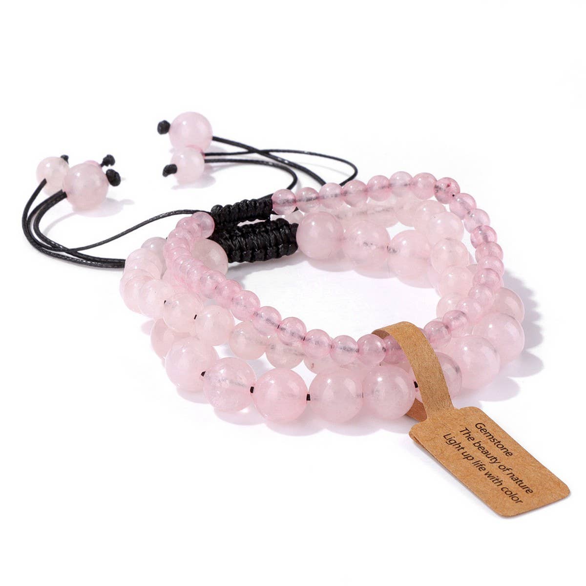 CWAJE4234_NATURAL STONE BEADS BRAIDED THREE-PIECE BRACELET