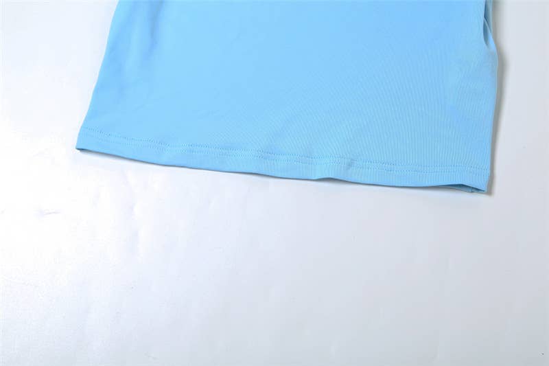 Sexy Crop Top and Bodycon Shorts Set