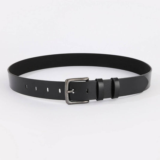 New Unisex Black Zinc Pin Buckle Belt Minimalist_CWABE1243