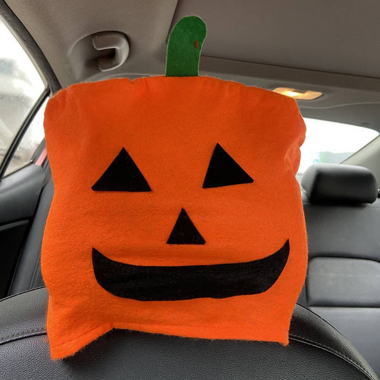 CWMM9546_HALLOWEEN DECORATED PUMPKIN CAR CHAIR COVER