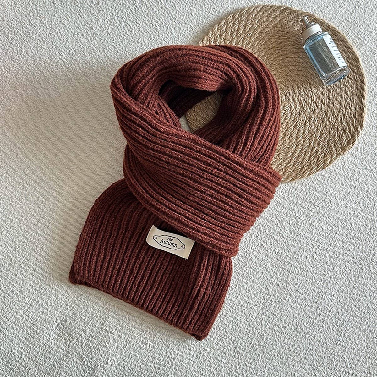 Solid Color Knit Scarf - Unisex Winter Essential_CWASC2280