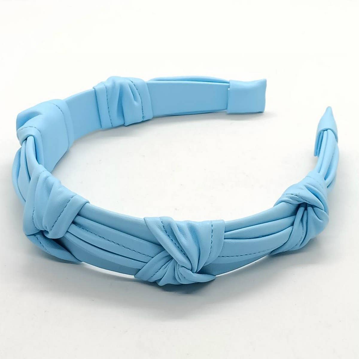 Pastel Morandi PU Leather Knot Headband_CWAHA6342