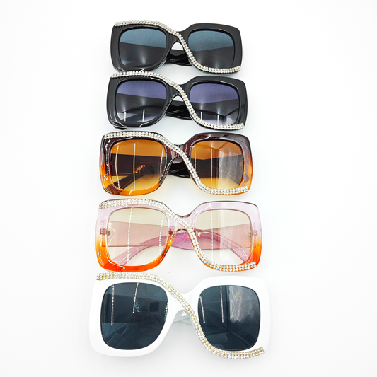 S SHAPED DIAMOND SUNGLASSES