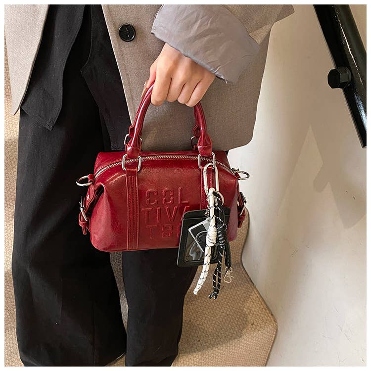 Retro portable Boston pillow bag