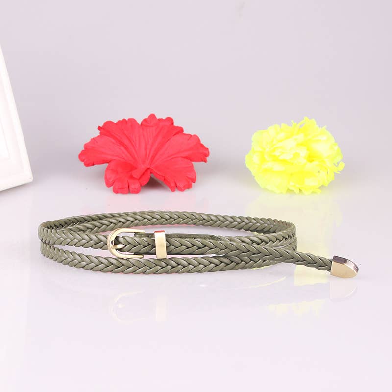 Hand-woven needle-buckle versatile waist belt