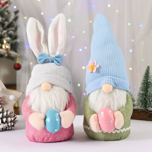 EASTER BUNNY DWARF FACELESS OLD MAN DOLL ORNAMENTS