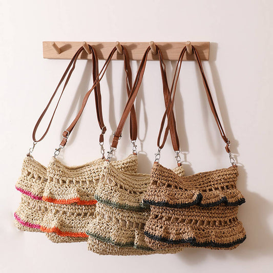 COLORFUL CROSSBODY LACE BEACH STRAW BAG_CWAB1885