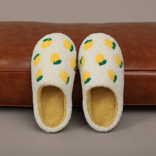 Lemon Cotton Slippers Women Winter Warm_CWSHF00224