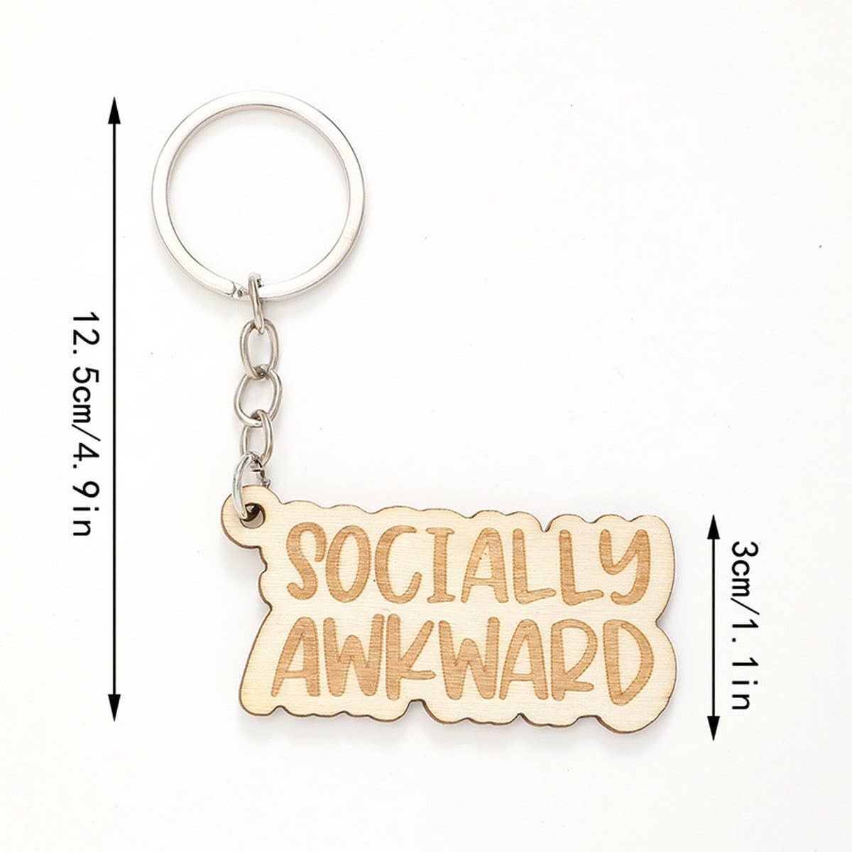 LASER ENGRAVED WOODEN KEYCHAIN