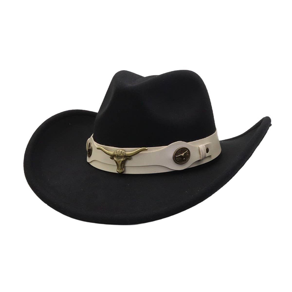 Western Ethnic  Felt Cowboy Fedora Hat_CWAH04428