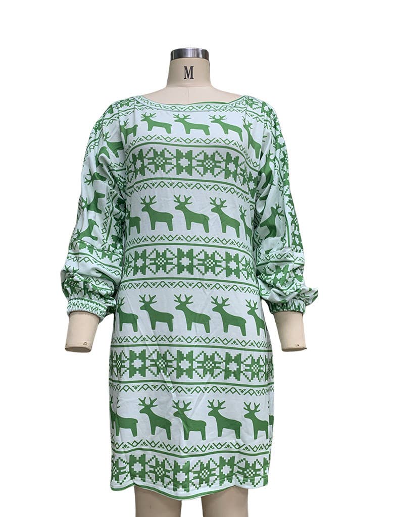MOOSE PRINT BACKLESS T-SHIRT DRESS