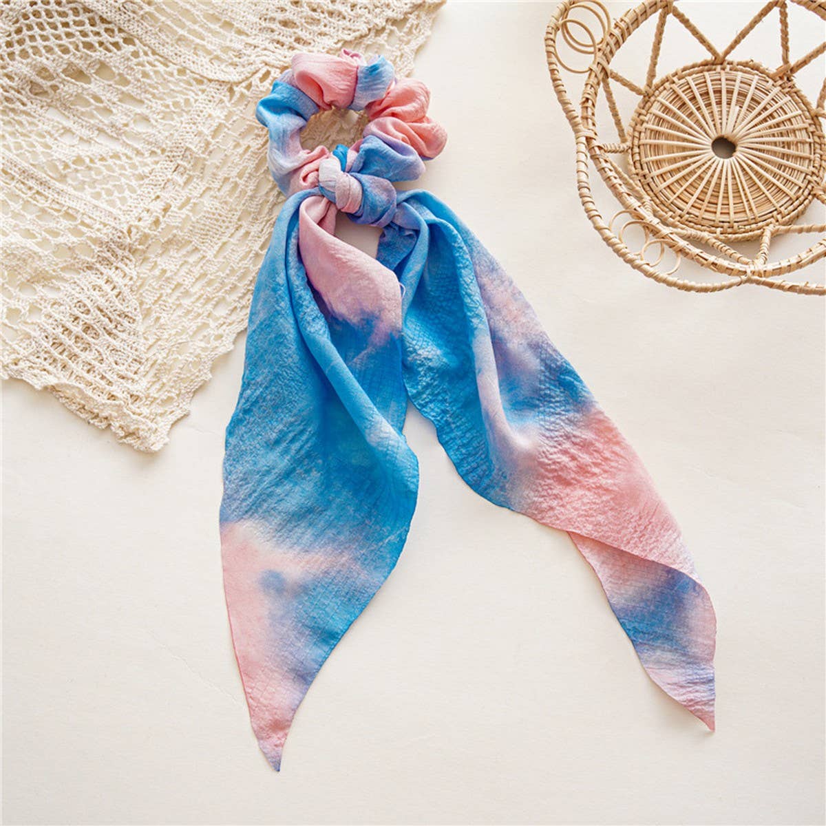 2024 NEW STYLE TIE-DYE RIBBON BOW HAIR TIE_CWAHA1089