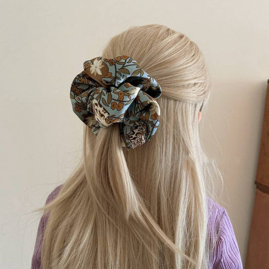 NEW RETRO GENTLE FLOWER HAIR SCRUNCHIES_CWAHA1741