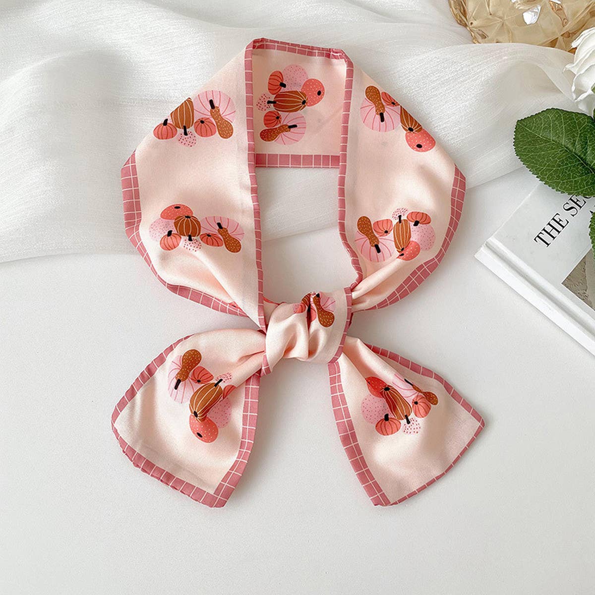 2024 NEW STYLE BOW FLORAL STRIPED SCARF_CWASC0711