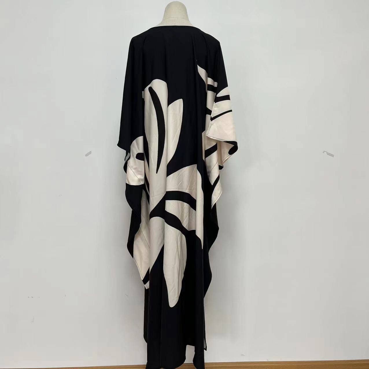 PRINTED BATSLEEVE GOWN LOOSE DRESS BIKINI BLOUSE