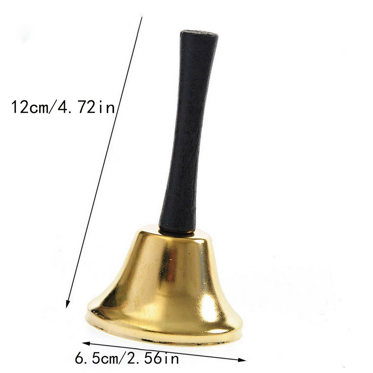 CWASC03111_GOLD CHRISTMAS HAND BELL WITH WOODEN HANDLE