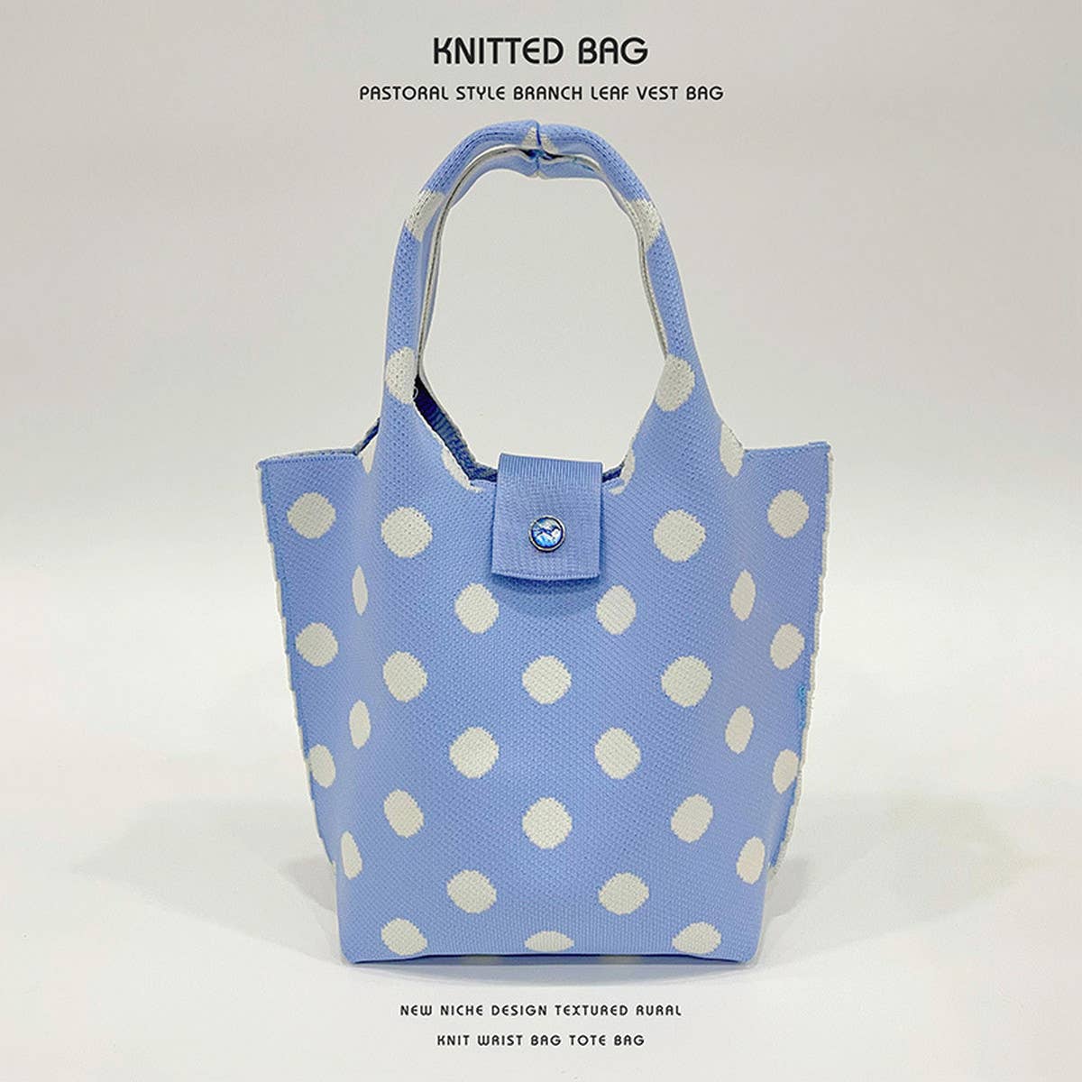 LARGE CAPACITY POLKA DOT KNITTED TOTE BAG_CWAB1541