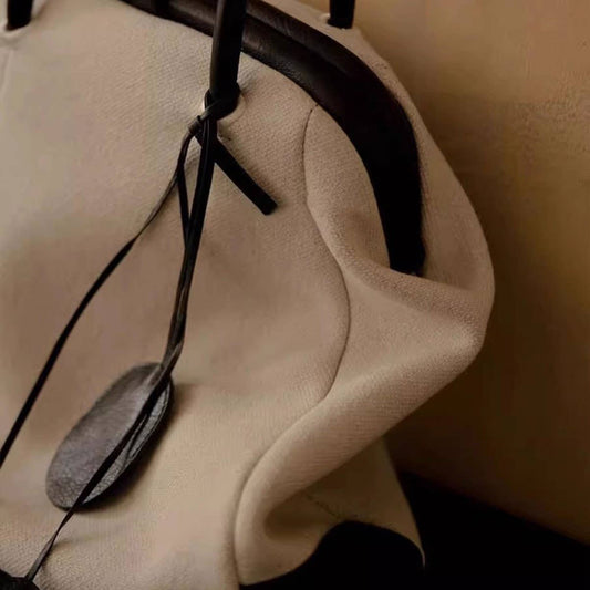 SPLICING ONE-SHOULDER SHELL BAG VINTAGE HANDBAG_CWAB4110