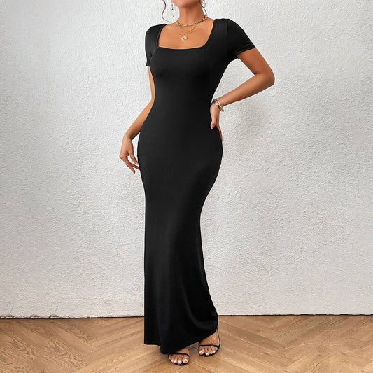 SQUARE NECK DRESS SLIM-FIT FISHTAIL SKIRT