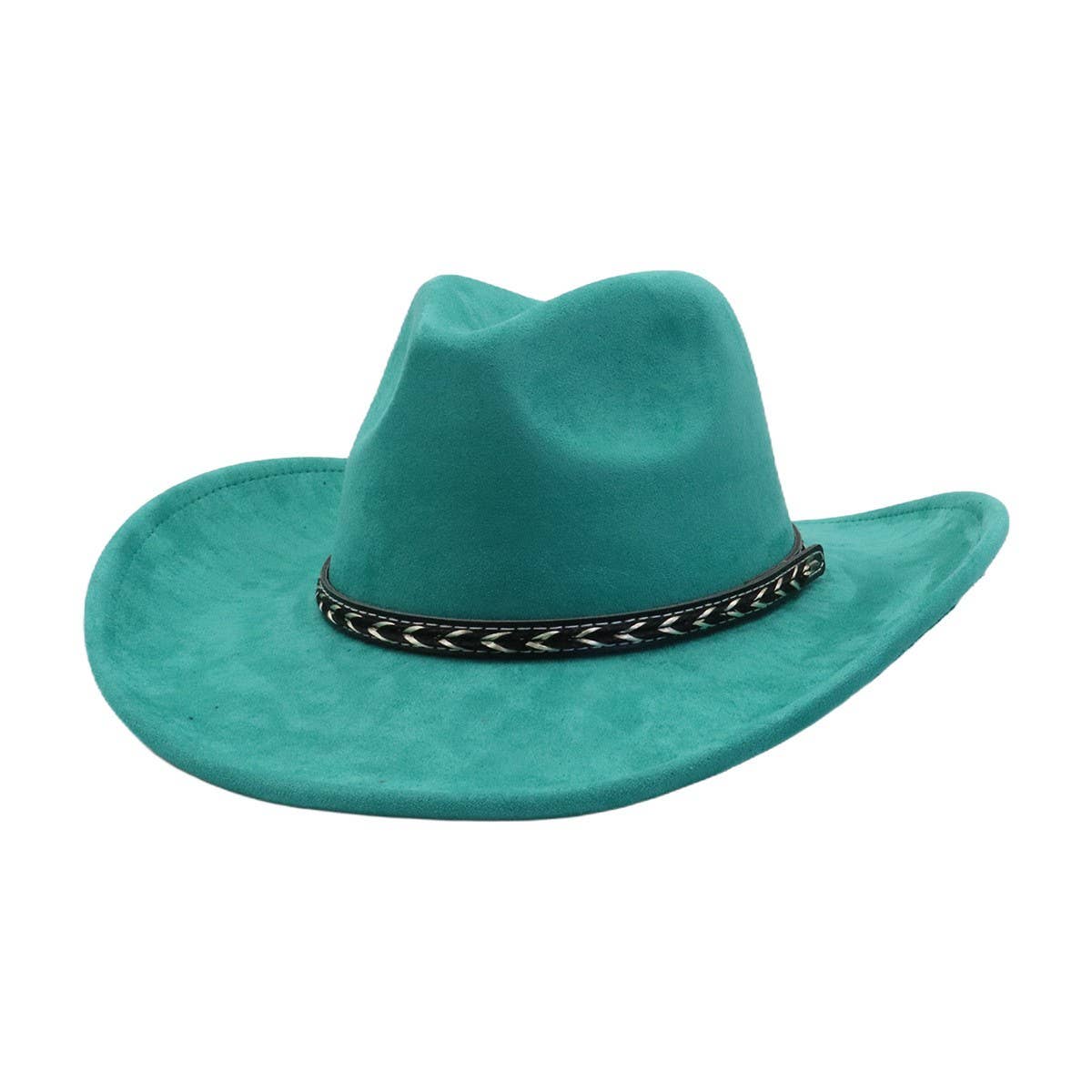 Unisex Western Suede Cowboy FedoraHat Ethnic Style_CWAH04398