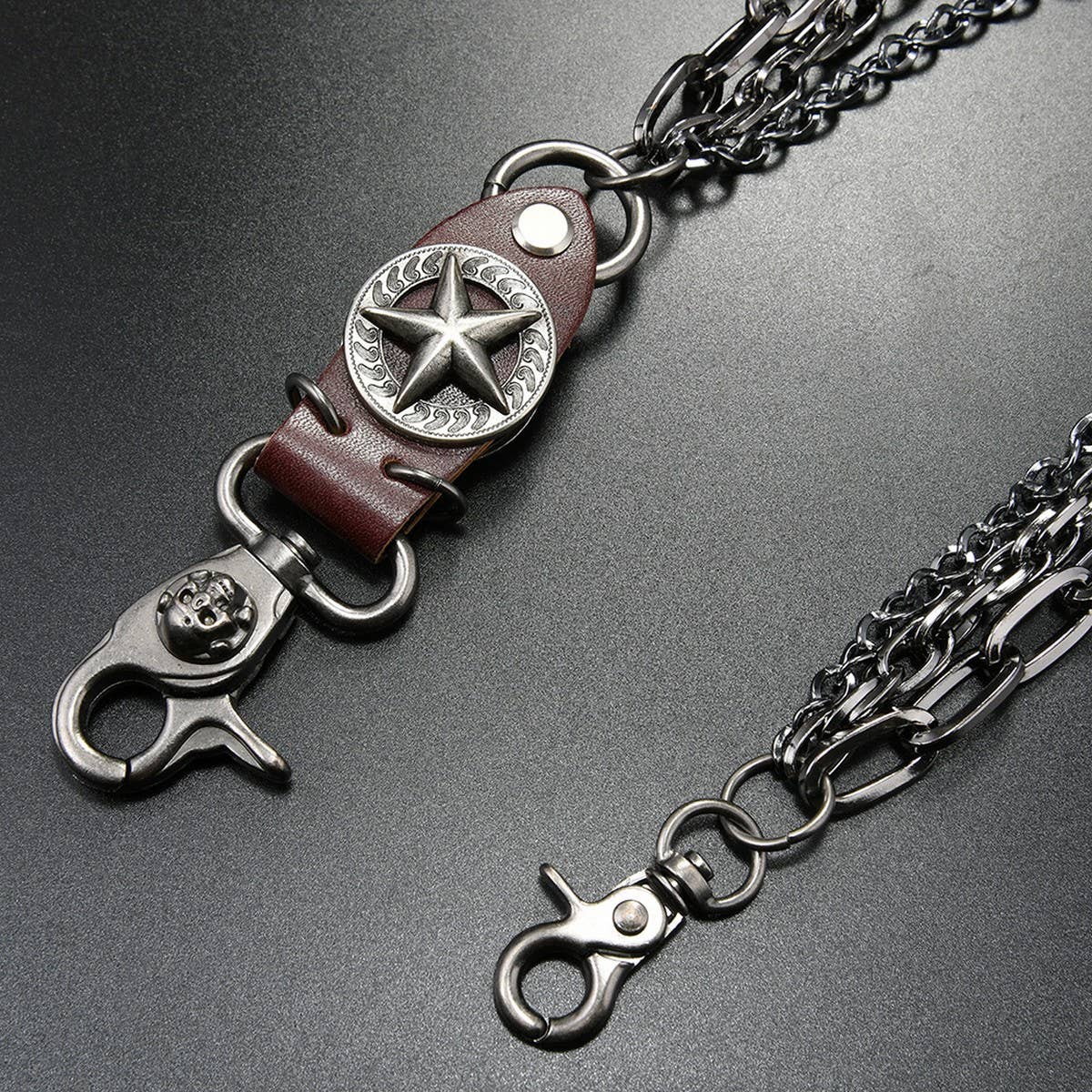 HIP HOP FIVE-POINTED STAR THREE-LAYER JEANS CHAIN