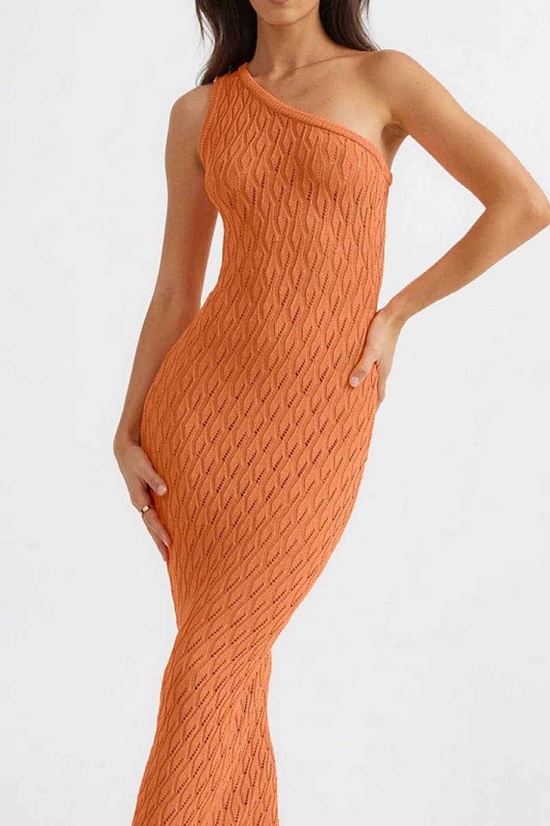 CWDMD5309_SUMMER SEXY HOT GIRL HOLLOW KNIT DRESS BLOUSE