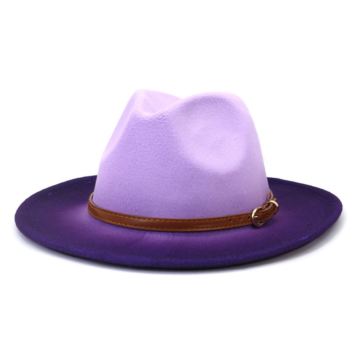 WOMEN WARM COLOR MATCHING BELT PANAMA HAT_CWAH0707