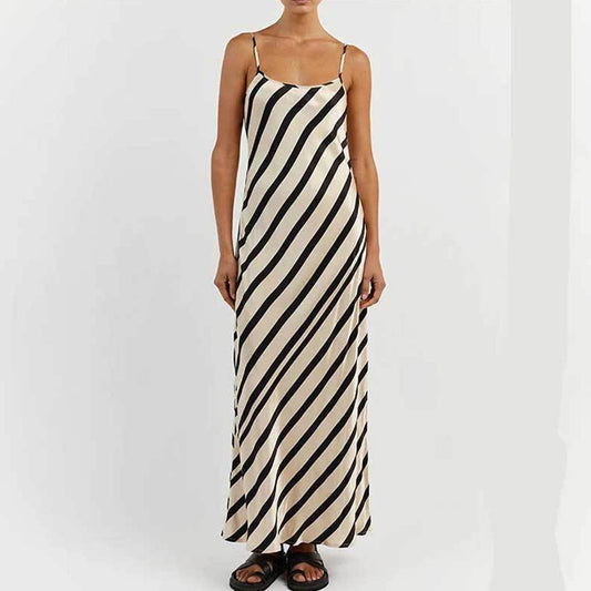 Stylish U-neck halter dress