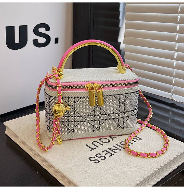 Diamond-shaped crossbody hand-held box bag