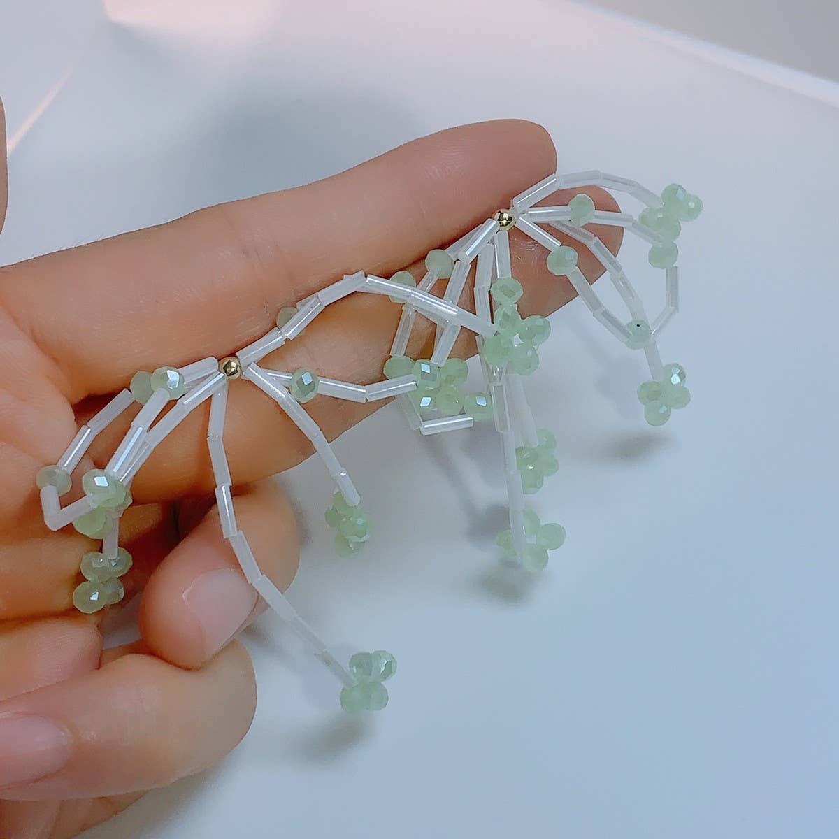 SWEET AND ELEGANT HAND-WOVEN CRYSTAL EARRINGS