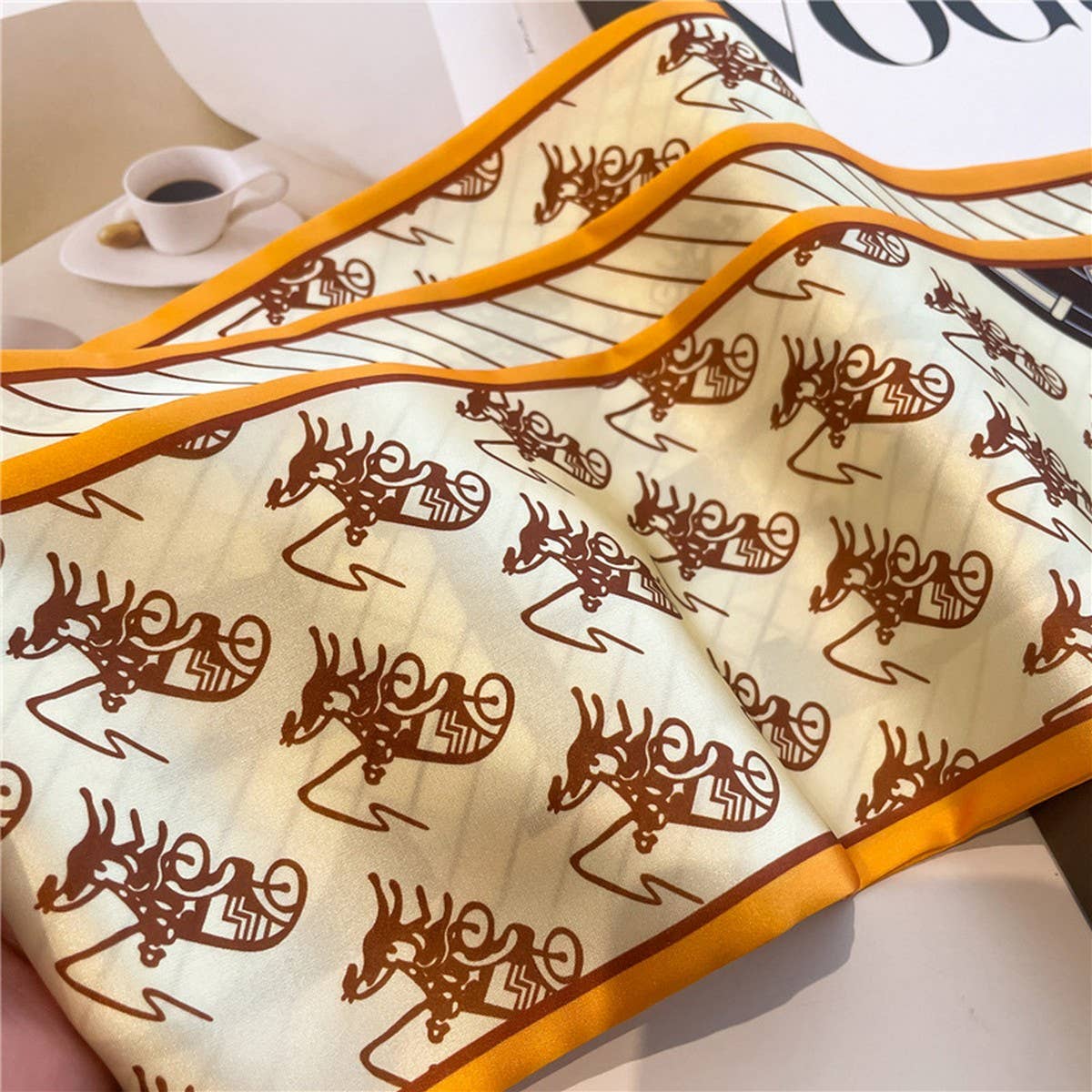 Skinny Silk Scarf for Hair, Neck or Bag Wrap_CWASC1512🎗️