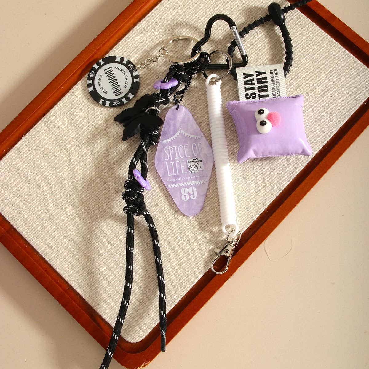 Cartoon Eye Pillow Keychain with Chip Detail_CWMM7816