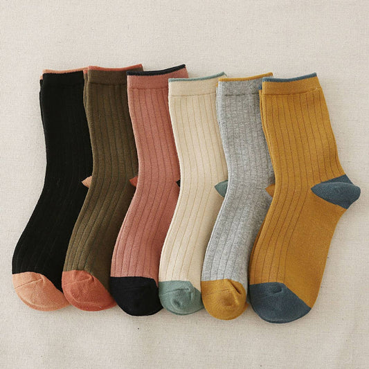 WOMEN SOLID COLOR MATCHING SOCKS