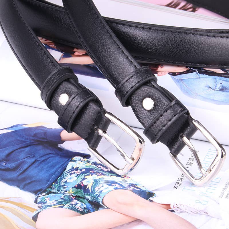 Versatile casual pink-buckle decorative belt