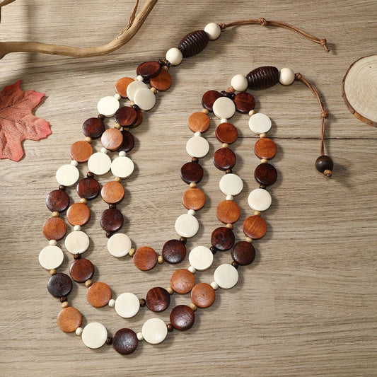 ETHNIC STYLE LONG COCONUT SHELL VINTAGE NECKLACE_CWMM4424
