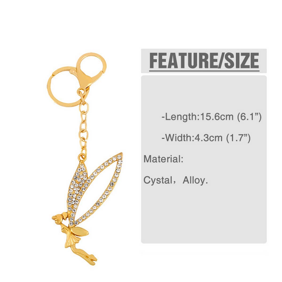 FASHION BUTTERFLY ELF DIAMOND KEYCHAIN PENDANT_CWAJE0964