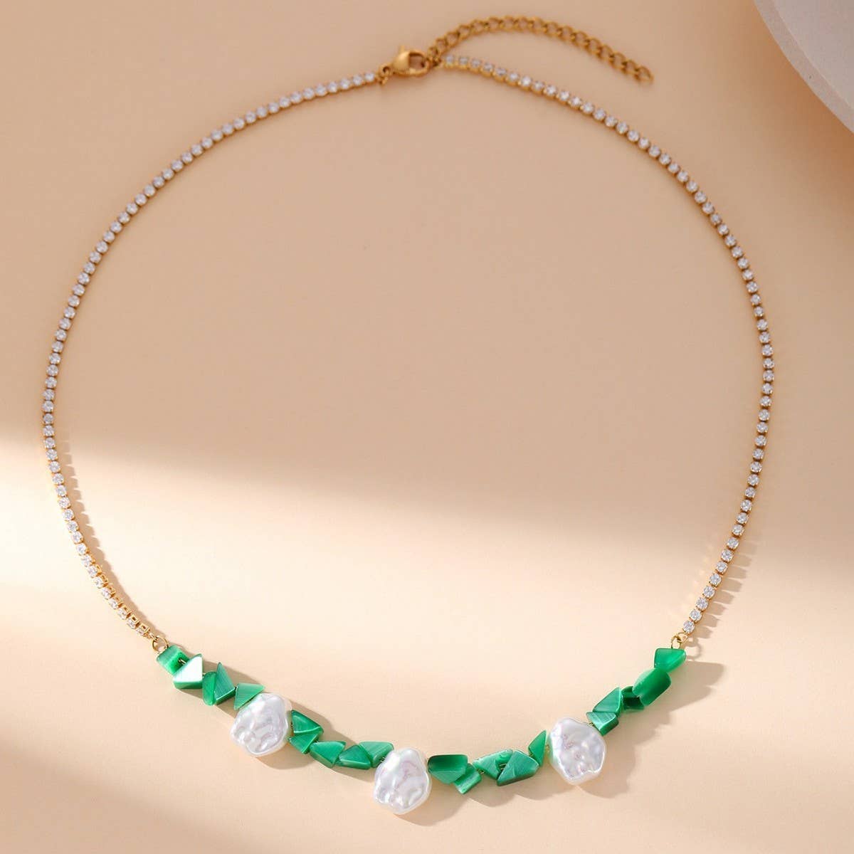 SHAPED PEARL NATURAL STONE PENDANT NECKLACE