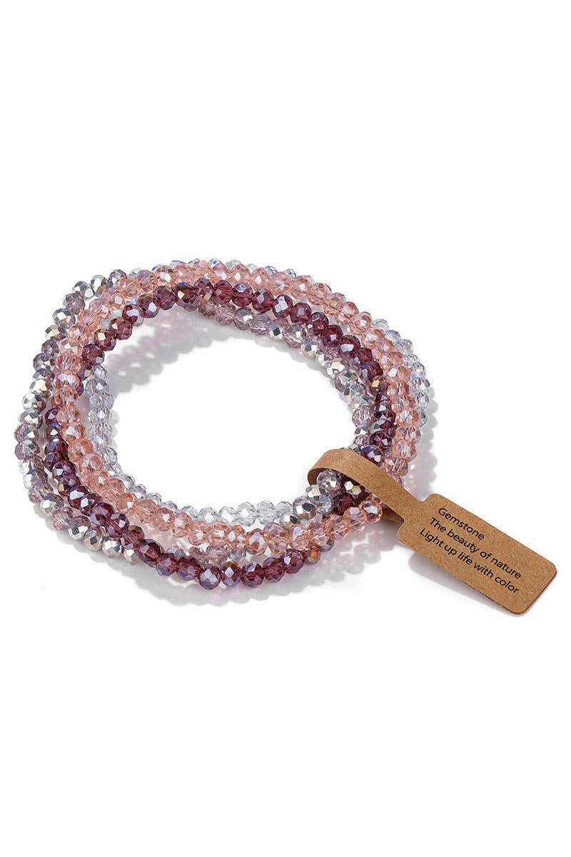 CWAJE1185_GLASS BEAD 4 SET BRACELET