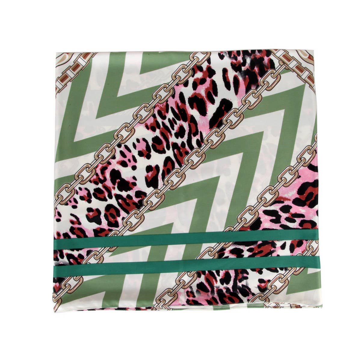 Leopard Chain Twill Square Scarf ? Spring Wrap
