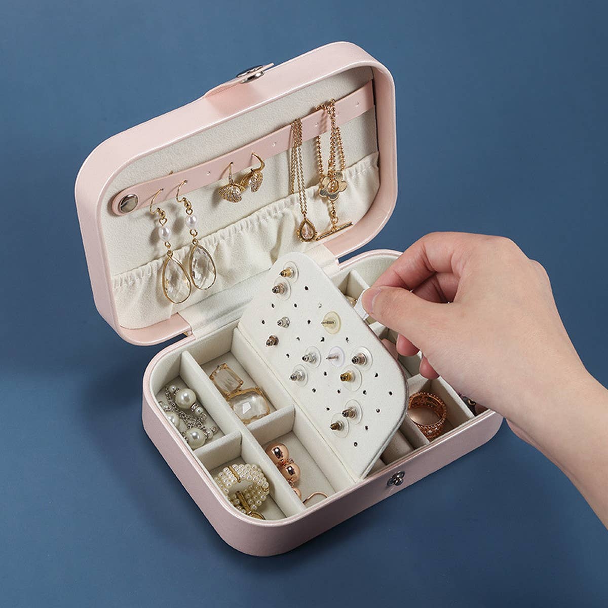 SIMPLE SOLID COLOR EARRING STORAGE BOX_CWMM1694