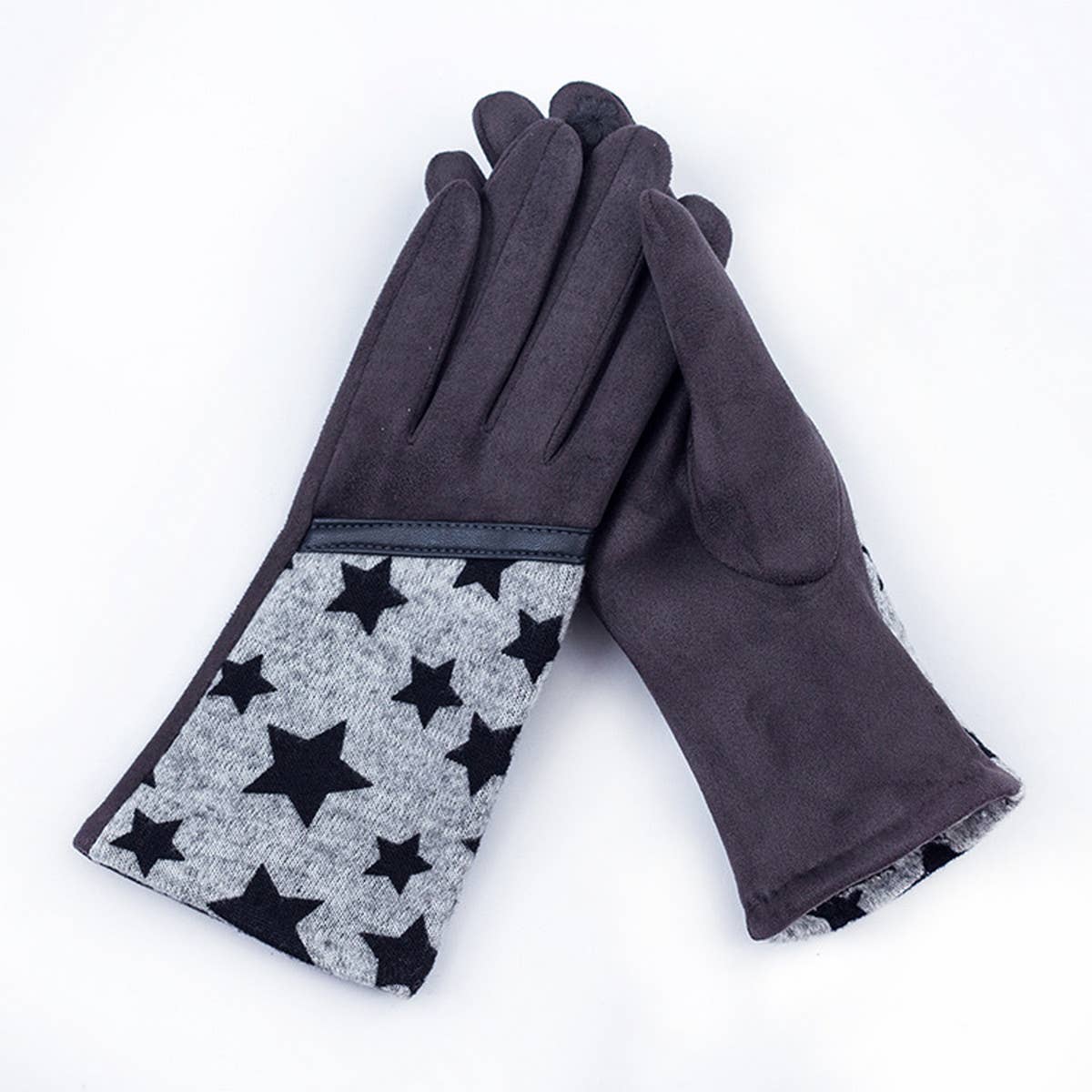 FASHIONABLE WARM STAR PLAID GLOVES_CWAG0076