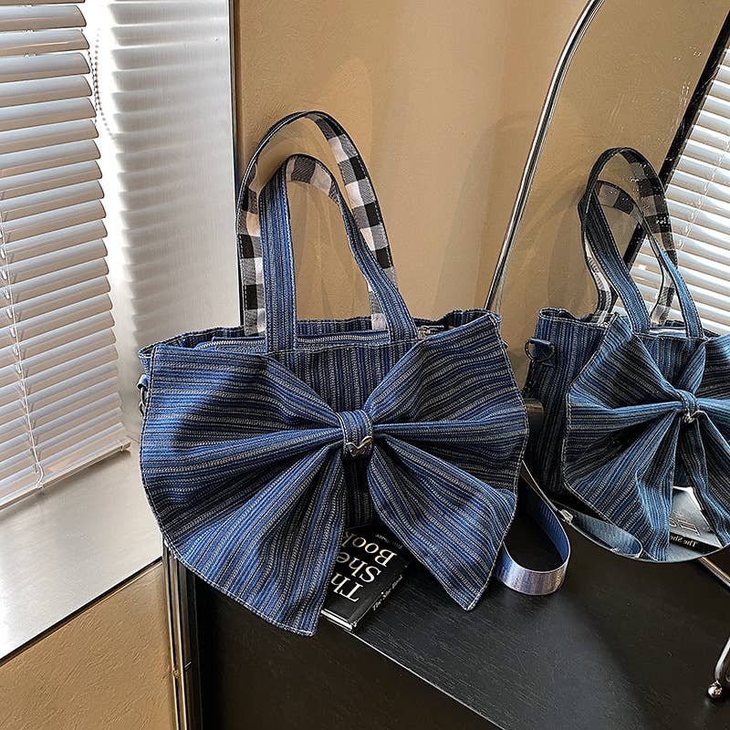 Single-shoulder bow school-style bag