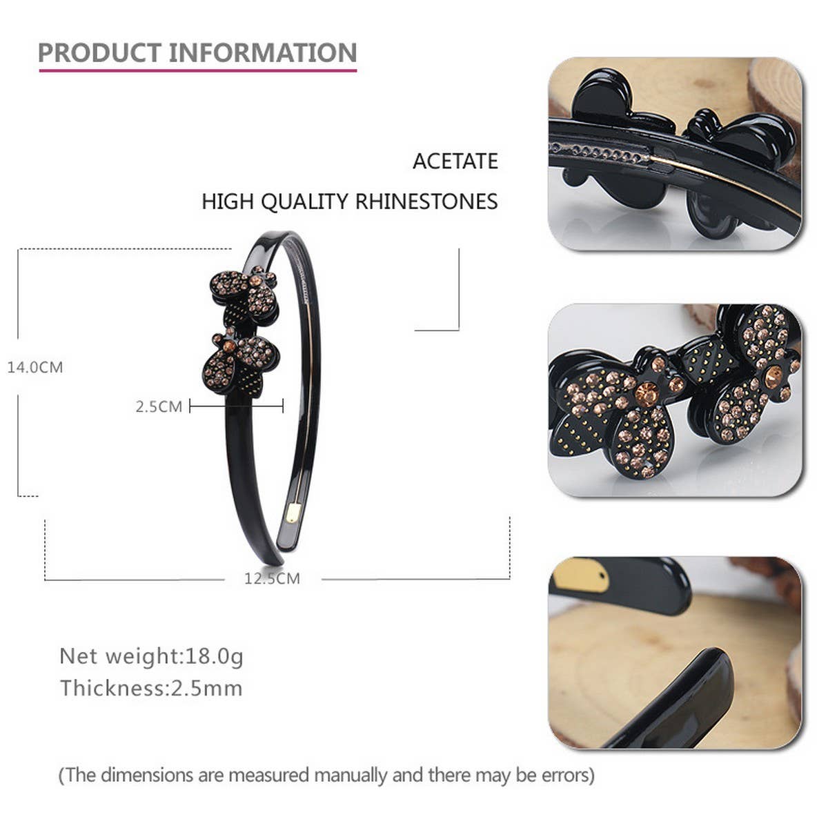 CUTE LITTLE BEE ACETATE DIAMOND HEADBAND