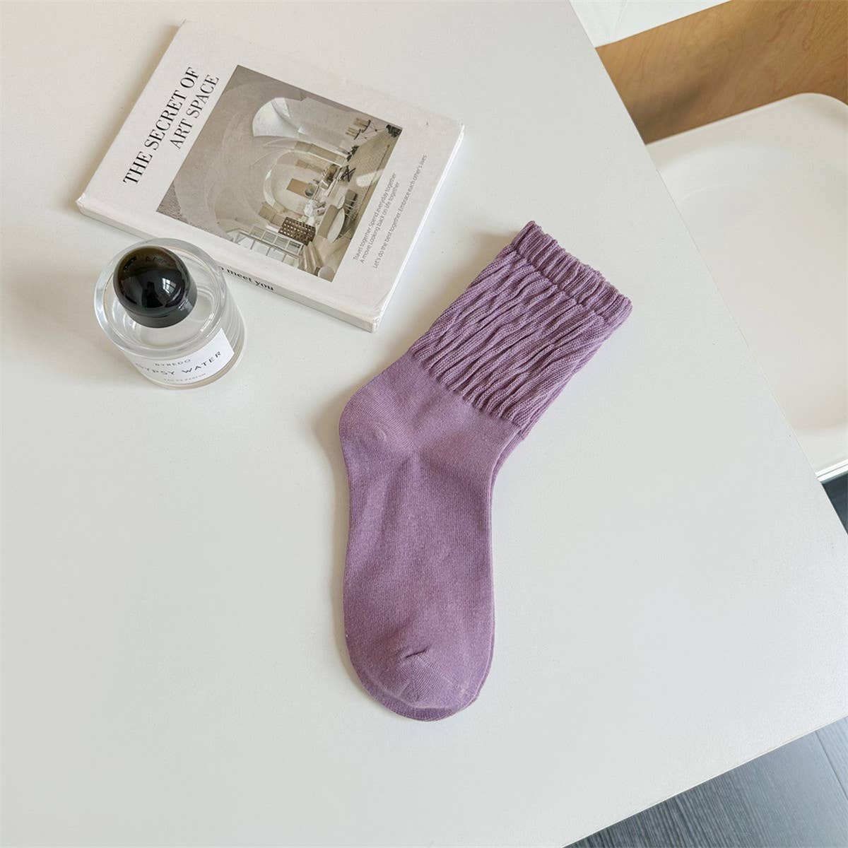 WOMEN SOLID COLOR PILE SOCKS COTTON SOCKS
