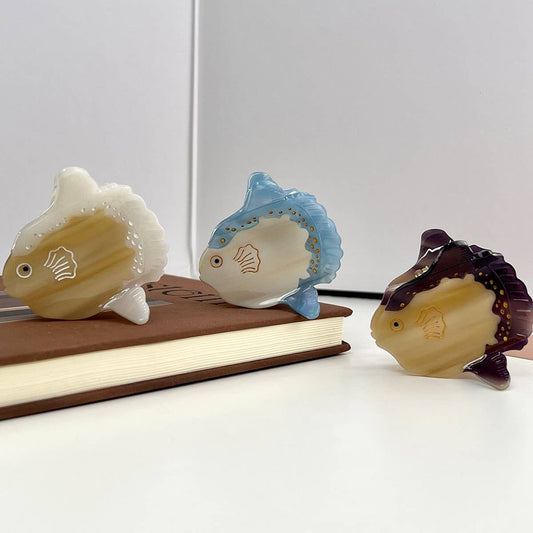 Ocean Series Acetate Hair Claw Sunfish Pufferfish_CWAHA6024