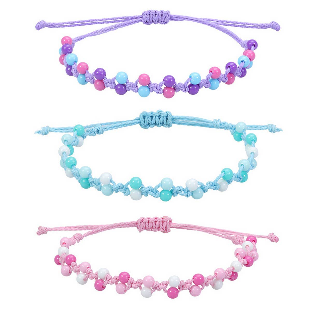 MACARON COLORED BEAD WOVEN BRACELET