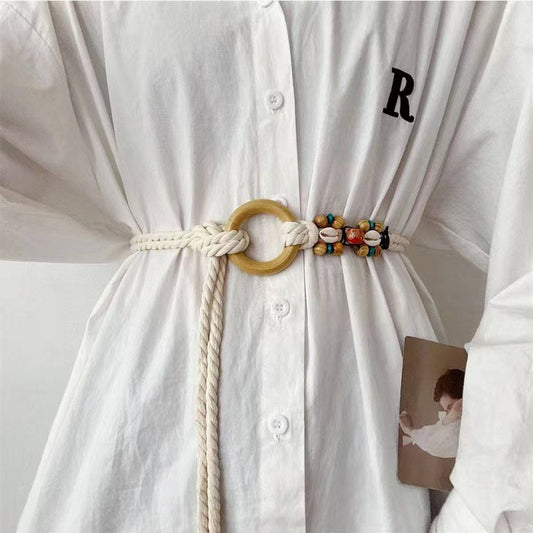 CWABE0567_BOHEMIAN TASSEL WOOD BUTTON BELT