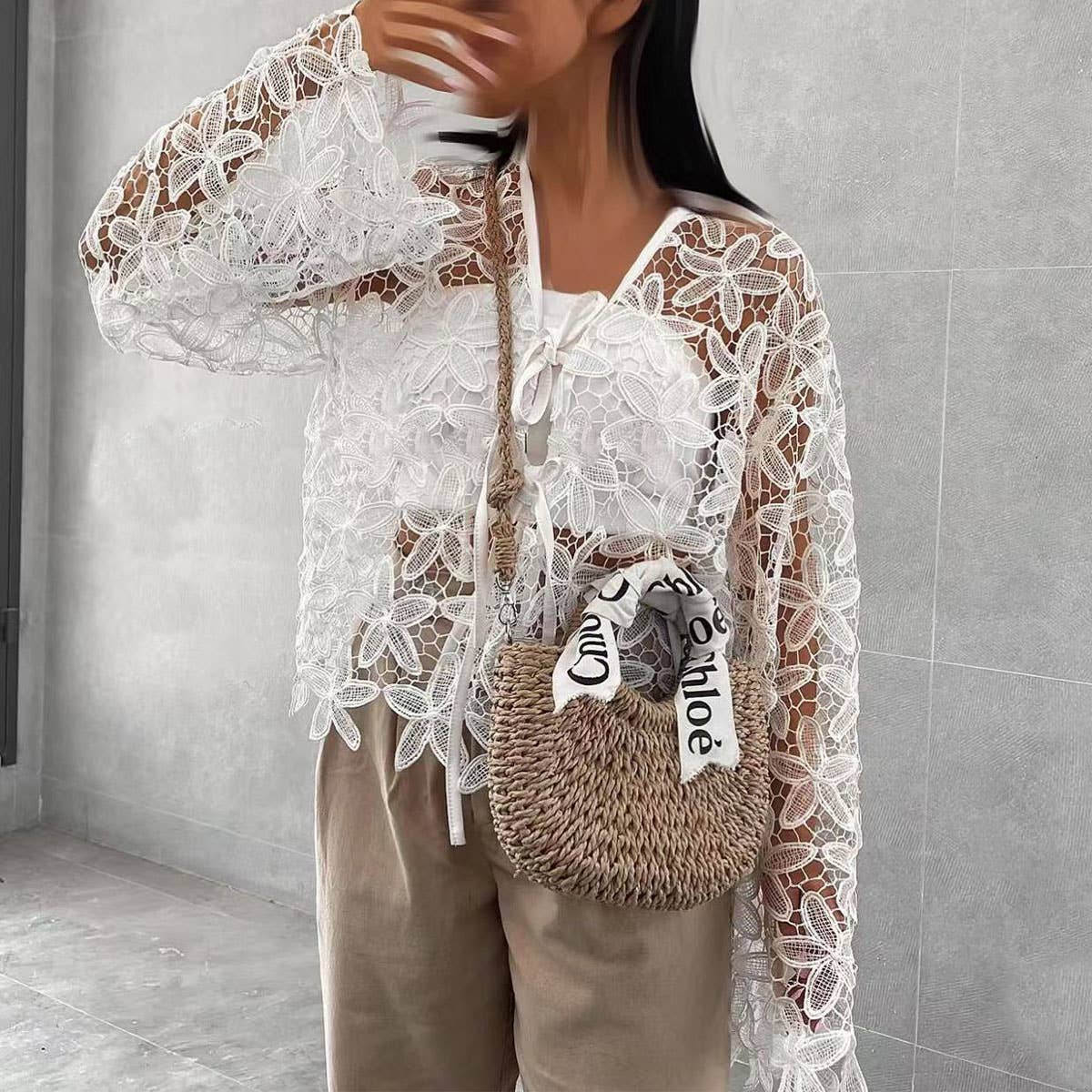 Elegant Lace Flower Embroidered Bustier Jacket